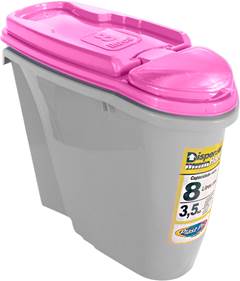 DISPENSER P/ ALIMENTOS HOME 8LT ROSA