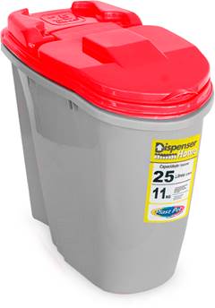 DISPENSER P/ ALIMENTOS HOME 25LT VERMELH